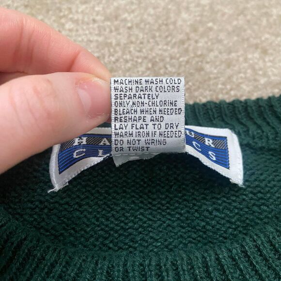Vintage Harbour Classics Embroidered Cottagecore Hunter Green Sweater Golf Med - Picture 10 of 12